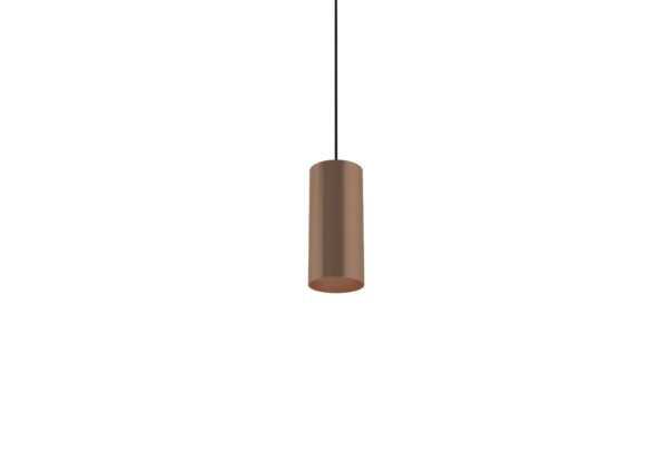 Premium copper recessed suspended light 100mm diameter.