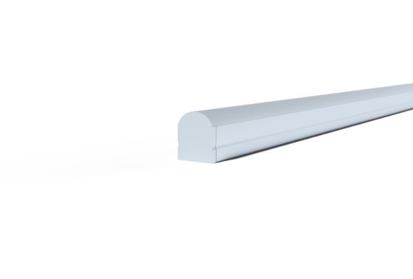 endcap for square aluminium strip with rounded diffuser