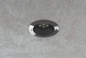 steel fitting recessed adjustable downlight installed in ceiling