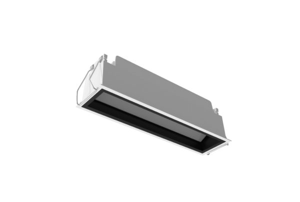 white linear wall washer with black inner trim