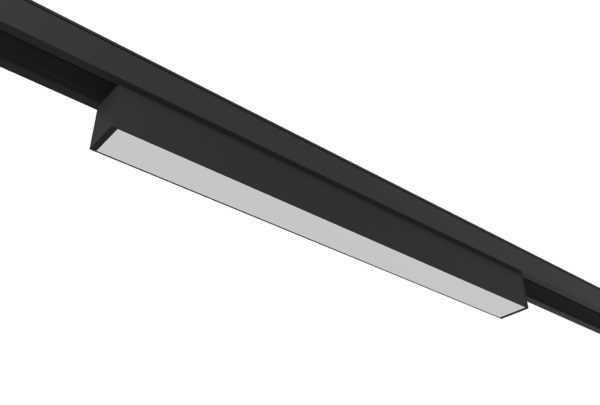 track mounted diffused linear light mounted on rail