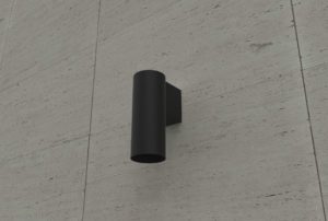black can wall light installed on wall