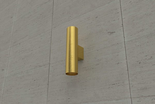 gold wall mounted can up and down wall light insatlled on wall