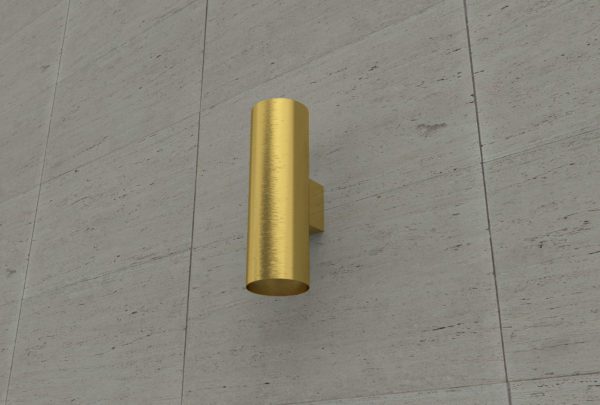 gold wall mounted up and down can wall light installed on wall