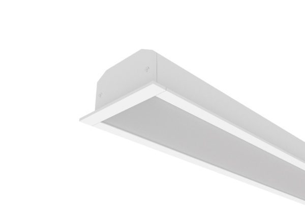 white recessed and diffused linear light