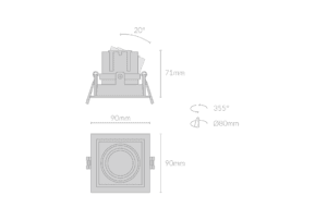 (W) 90mm x (L) 90mm x (H) 71mm