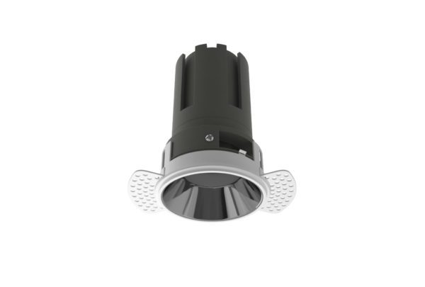 white trimless downlight with anthracite inner trim
