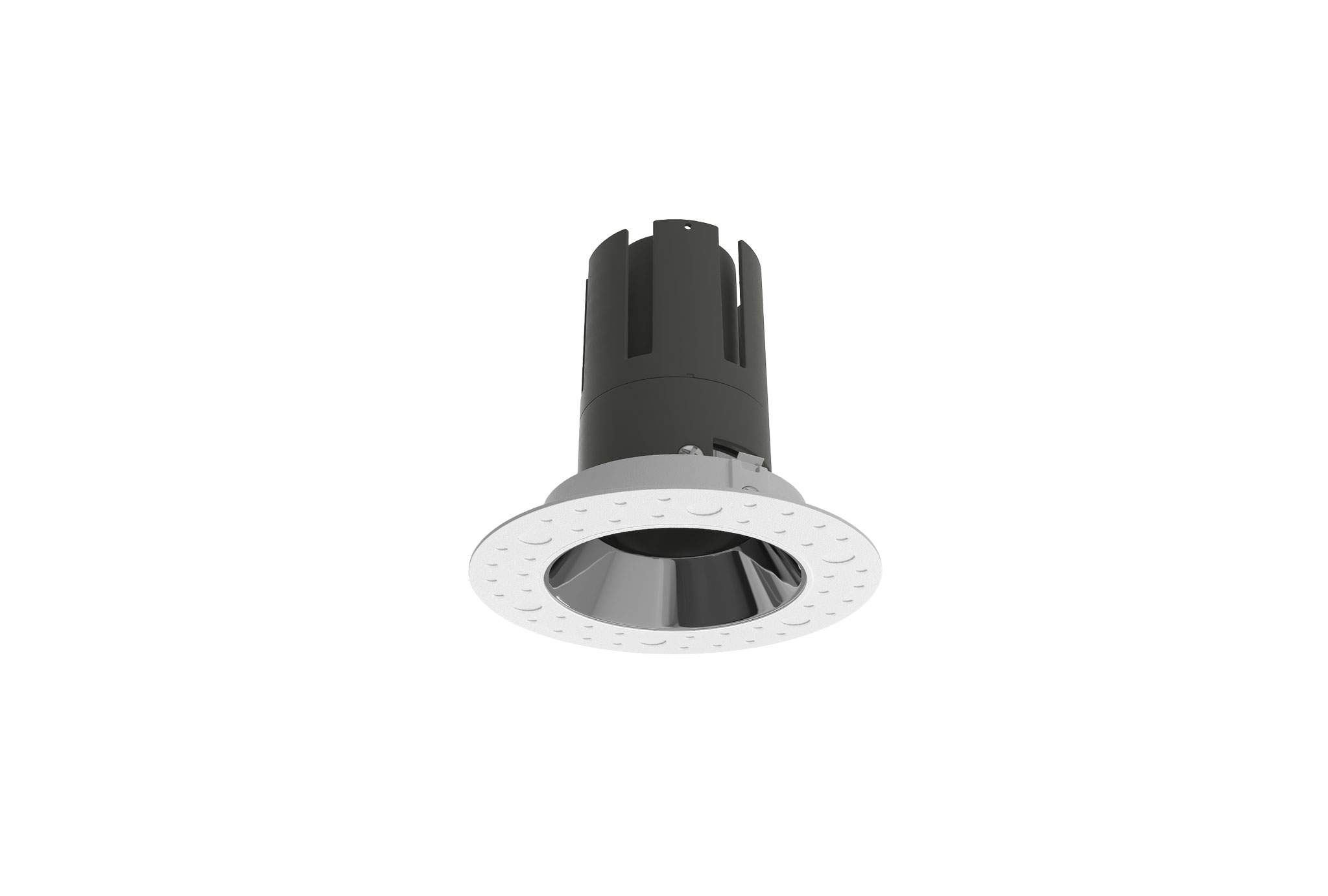 white patterned aluminium downlight with anthracite inner trim