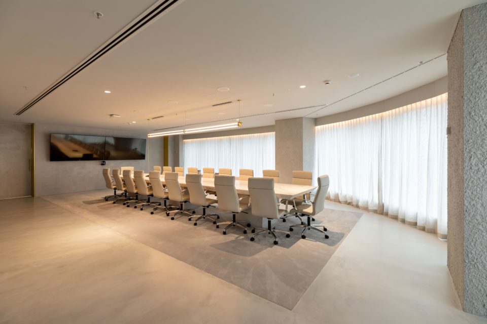 premium lighting in corporate meeting room