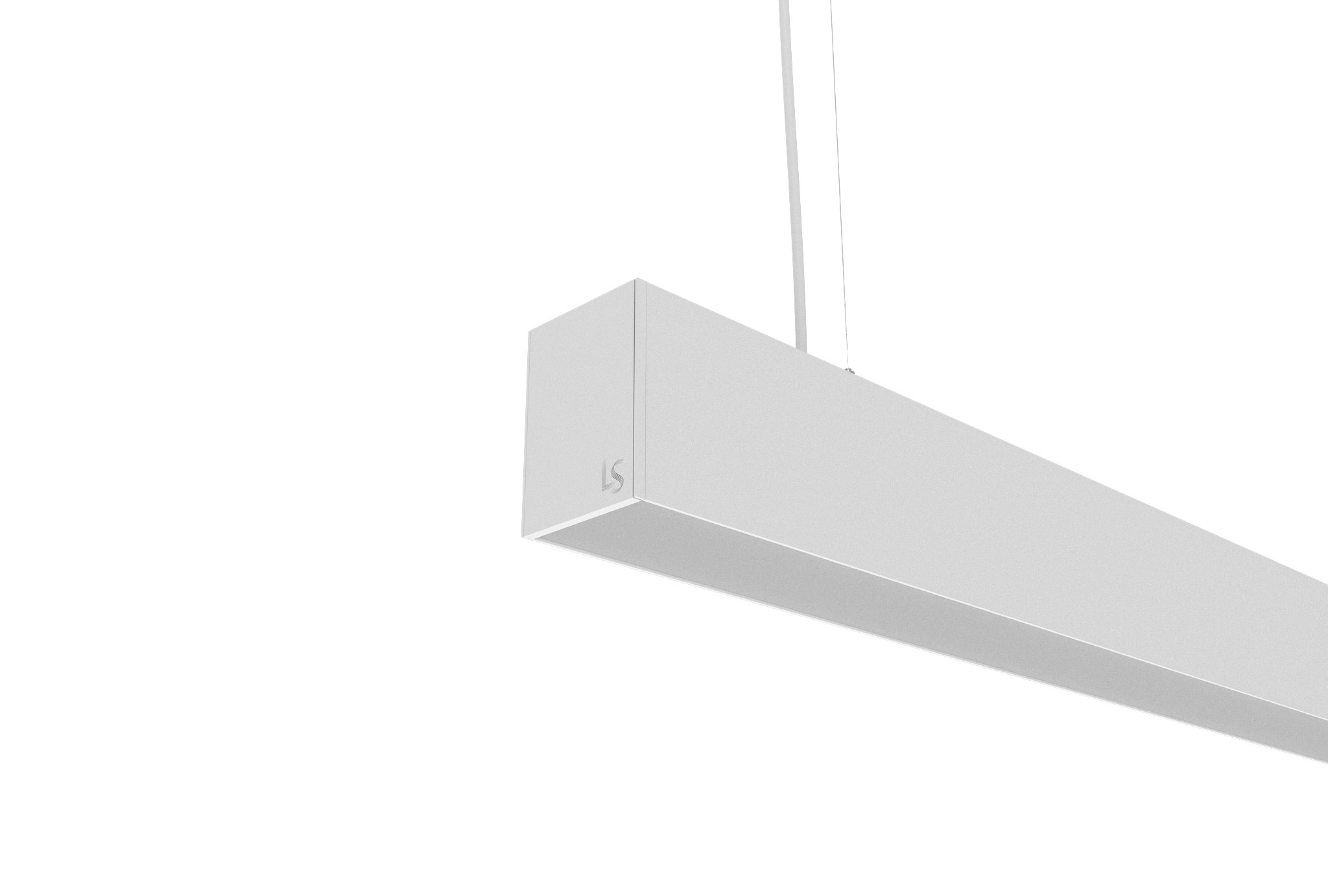 white finish aluminium suspended diffused linear light with up and down lighting