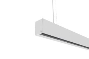 white finish aluminium suspended linear light with up and down lighting assymetric