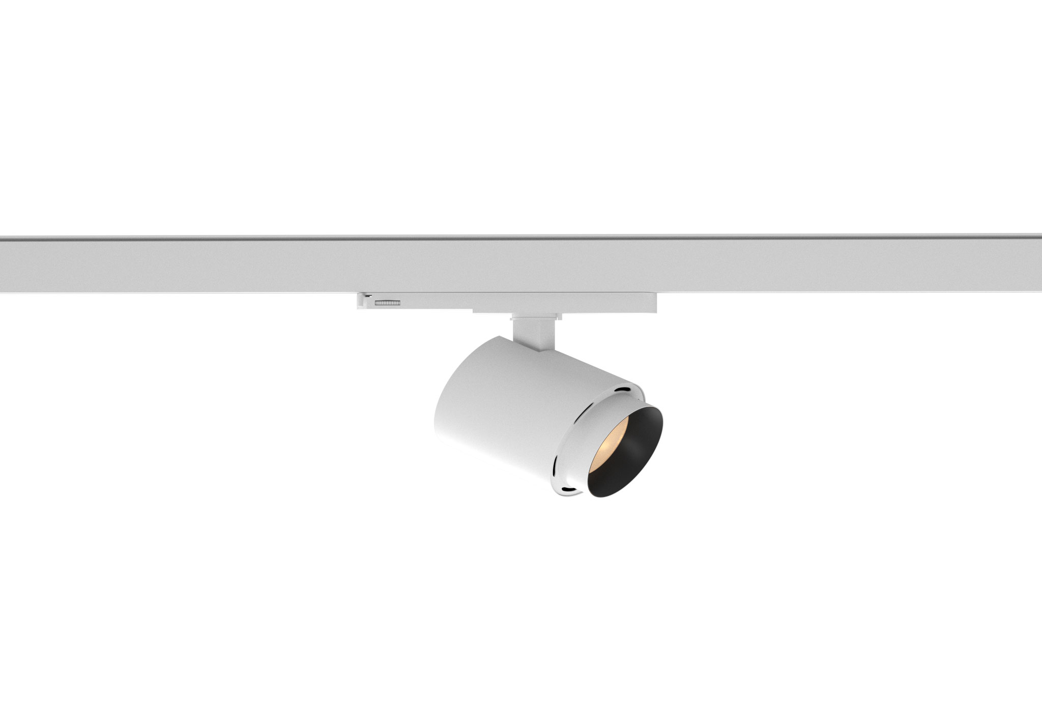 white finish aluminium adjustable spotlight with magnetic track mounting rail
